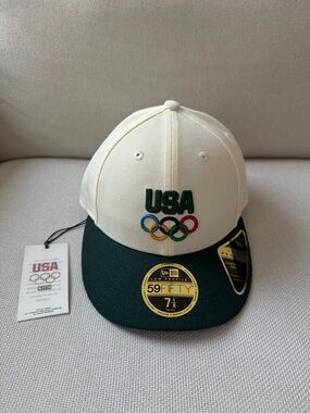 Kith Two-Tone USA Olympic Cap - Cream & Dark Green